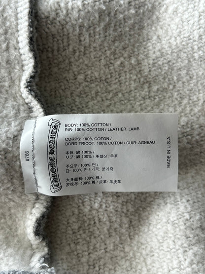 Chrome Hearts Grey & Black Triple Cross Patch Paper Jam Zip Up Hoodie