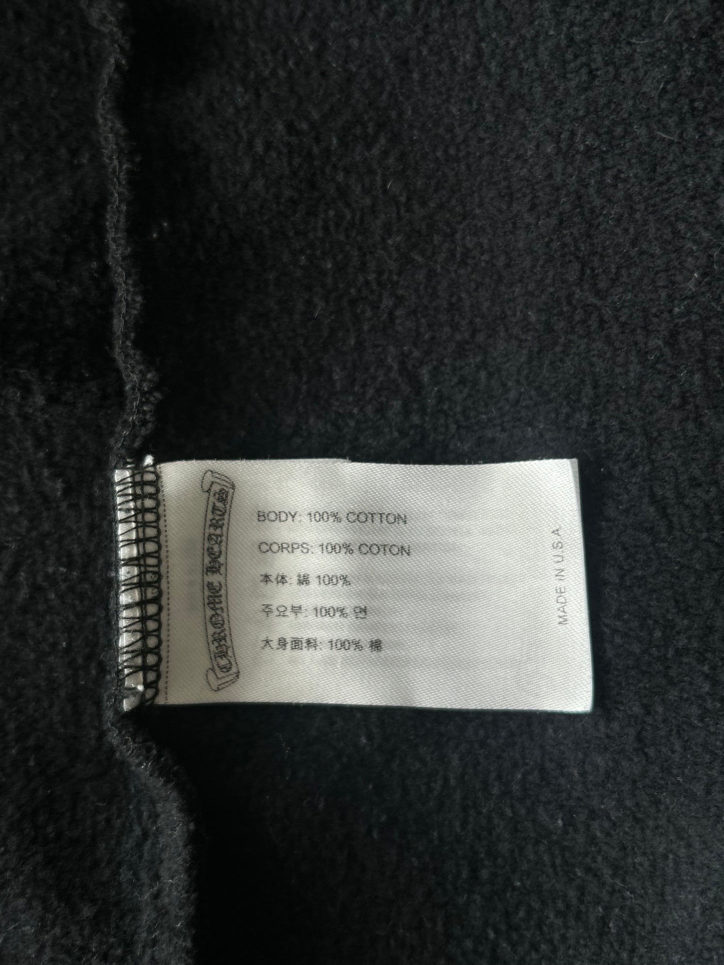 Chrome Hearts Black & White Las Vegas Horseshoe Logo Zip Up Hoodie