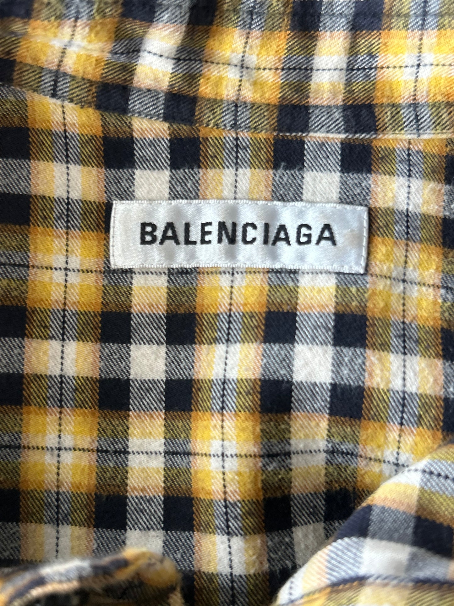 Balenciaga Yellow & Black Logo Swing Women's Button Up Shirt