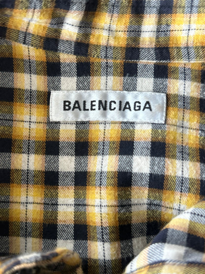 Balenciaga Yellow & Black Logo Swing Women's Button Up Shirt