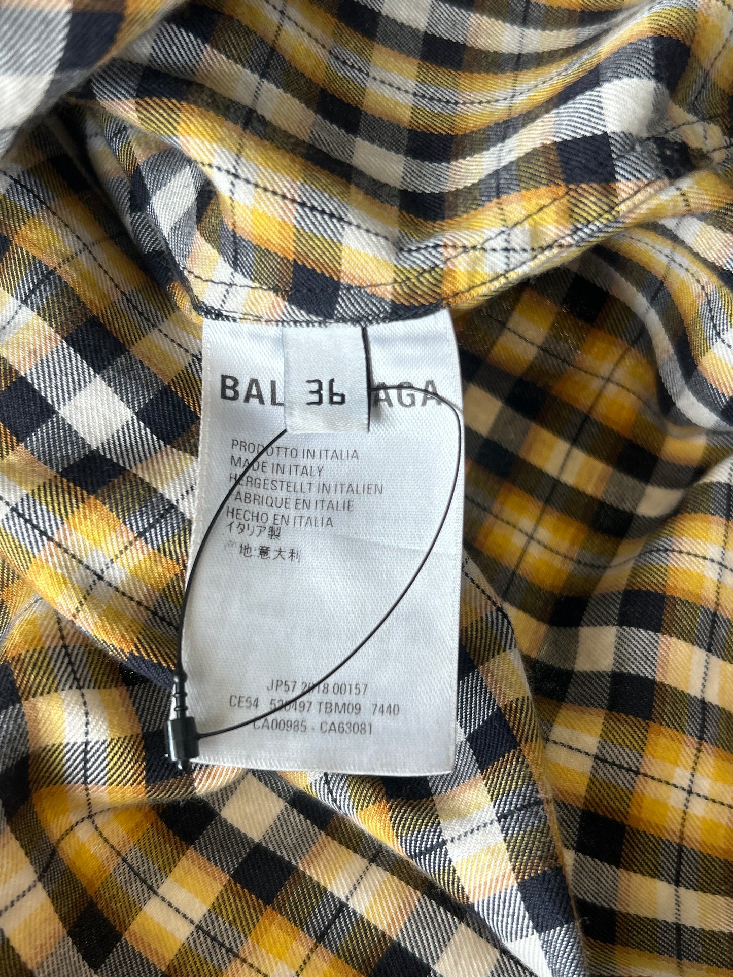 Balenciaga Yellow & Black Logo Swing Women's Button Up Shirt