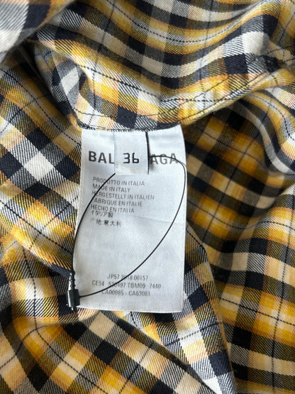 Balenciaga Yellow & Black Logo Swing Women's Button Up Shirt