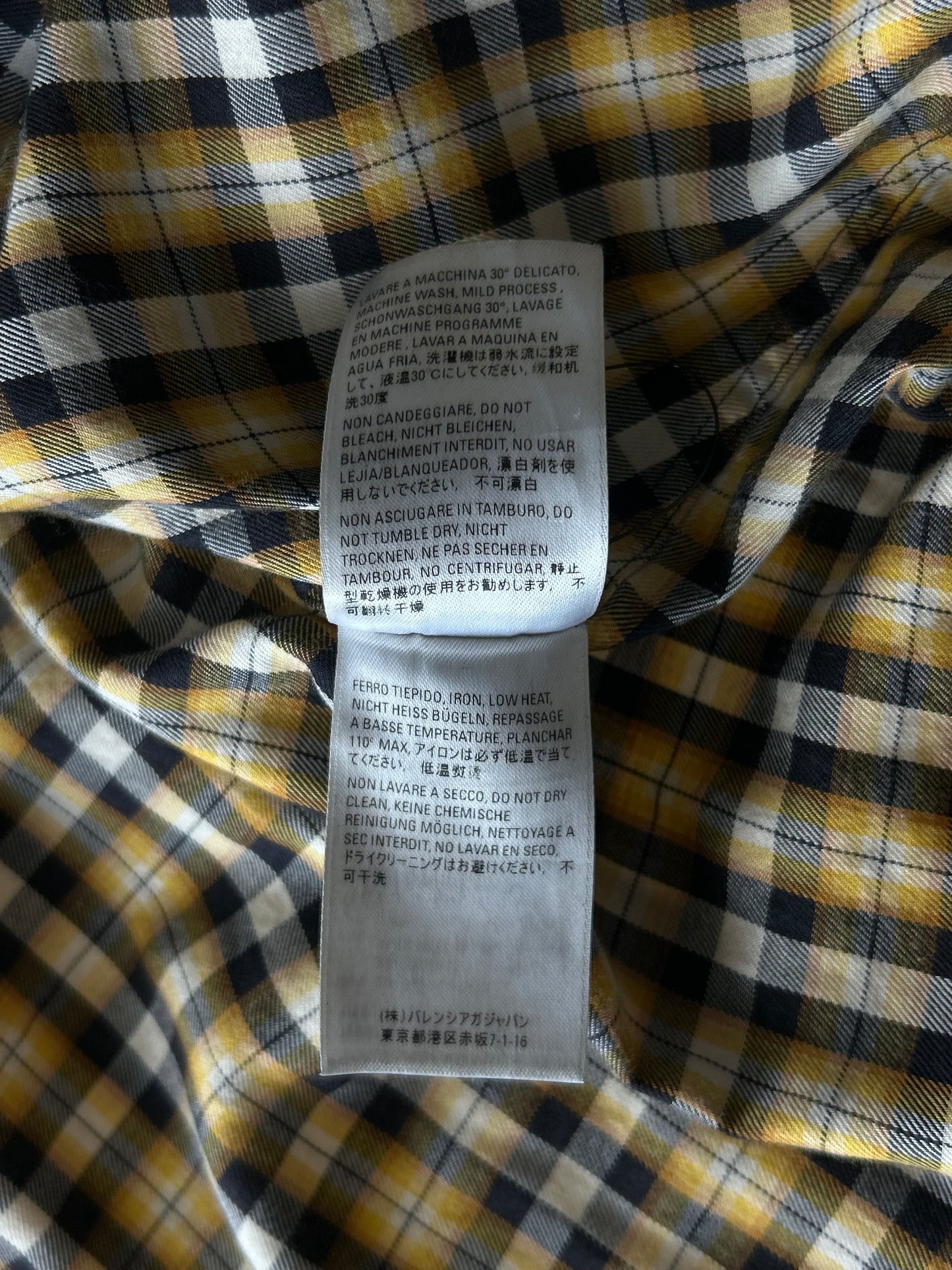 Balenciaga Yellow & Black Logo Swing Women's Button Up Shirt