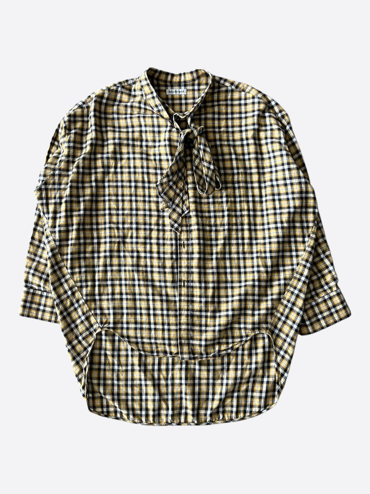 Balenciaga Yellow & Black Logo Swing Women's Button Up Shirt