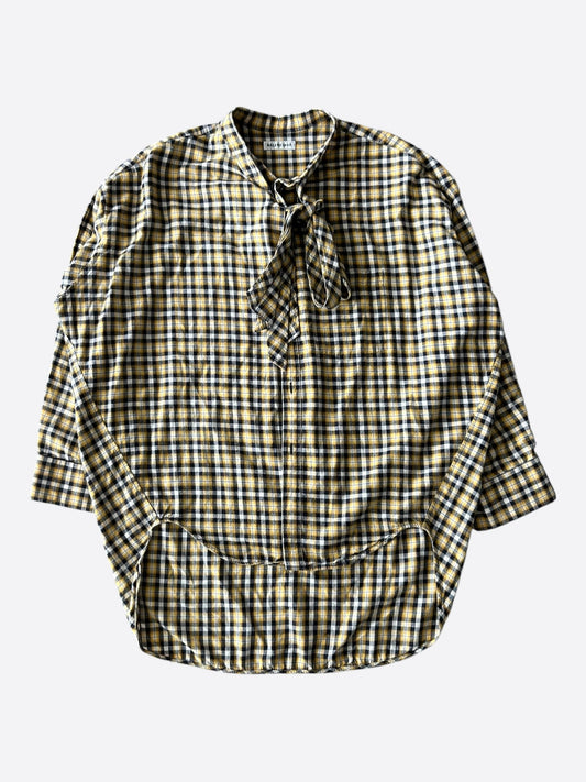 Balenciaga Yellow & Black Logo Swing Women's Button Up Shirt