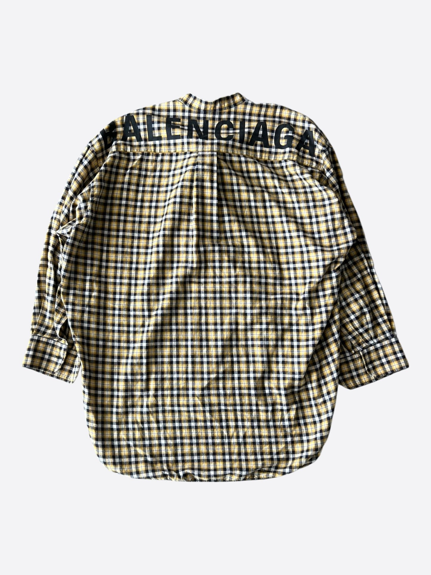Balenciaga Yellow & Black Logo Swing Women's Button Up Shirt