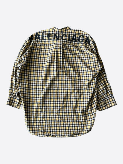 Balenciaga Yellow & Black Logo Swing Women's Button Up Shirt