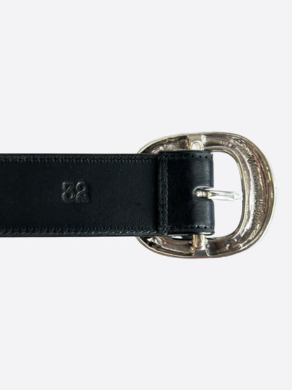Chrome Hearts Black & Silver Gunslinger Belt