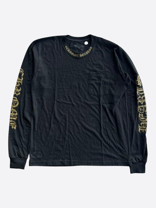 Chrome Hearts Black & Olive Neck Logo Longsleeve T-Shirt