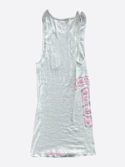 Chrome Hearts White & Pink T-Bar Logo Tank Top