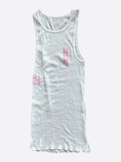 Chrome Hearts White & Pink T-Bar Logo Tank Top