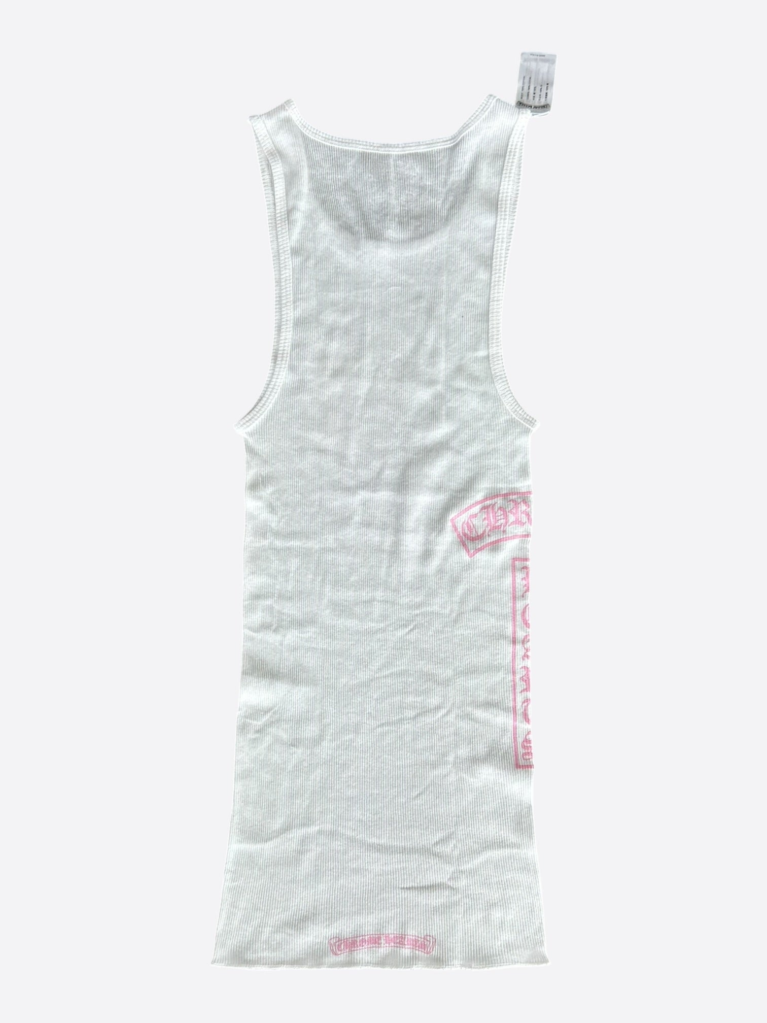 Chrome Hearts White & Pink T-Bar Logo Tank Top – Savonches