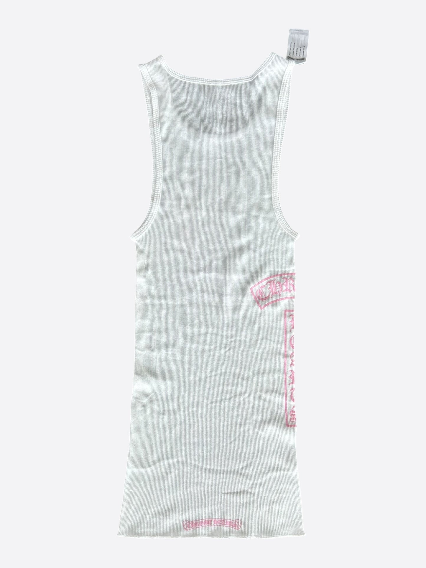 Chrome Hearts White & Pink T-Bar Logo Tank Top
