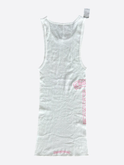 Chrome Hearts White & Pink T-Bar Logo Tank Top