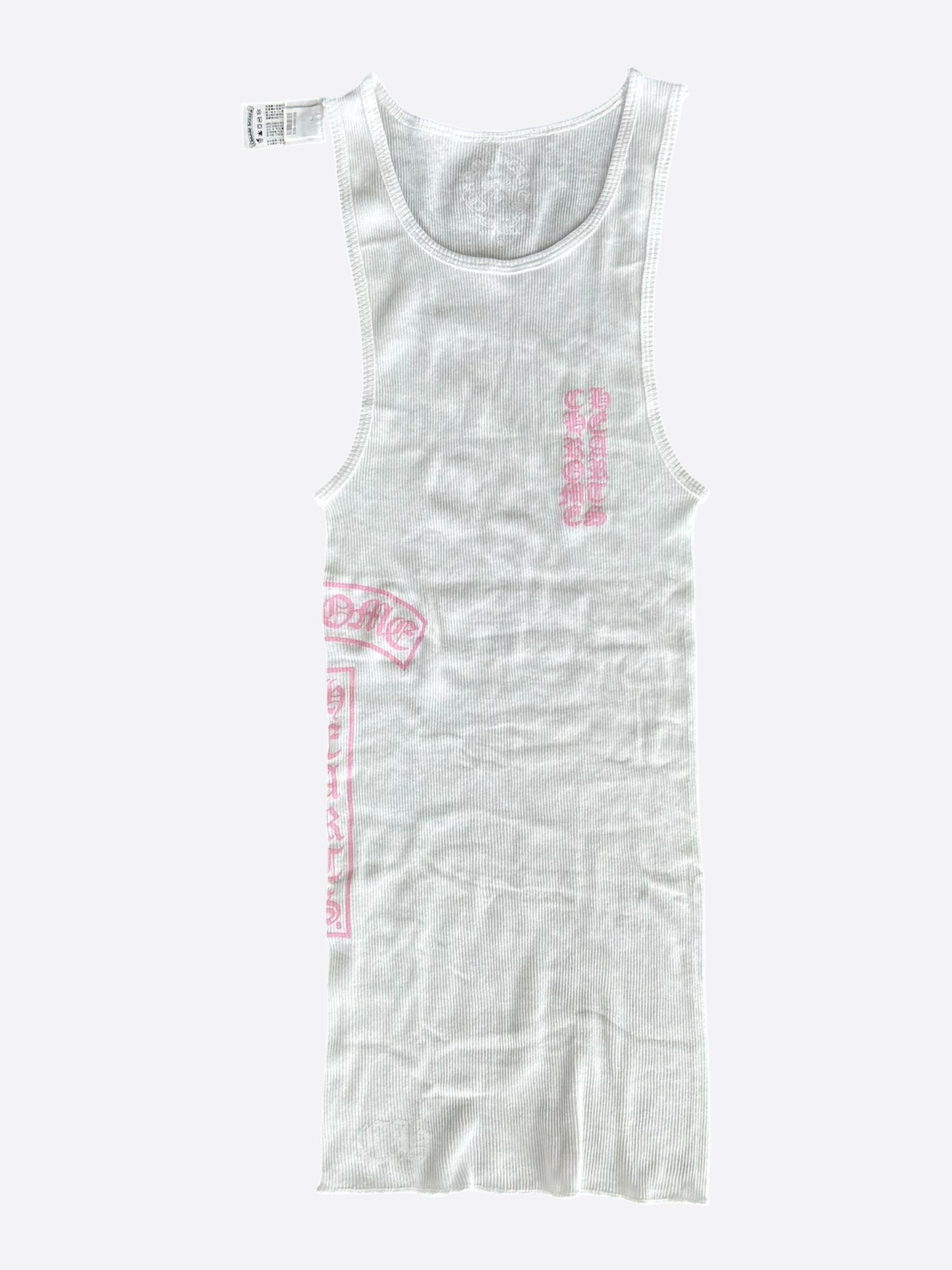 Chrome Hearts White & Pink T-Bar Logo Tank Top – Savonches