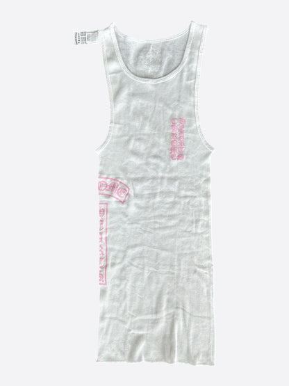 Chrome Hearts White & Pink T-Bar Logo Tank Top