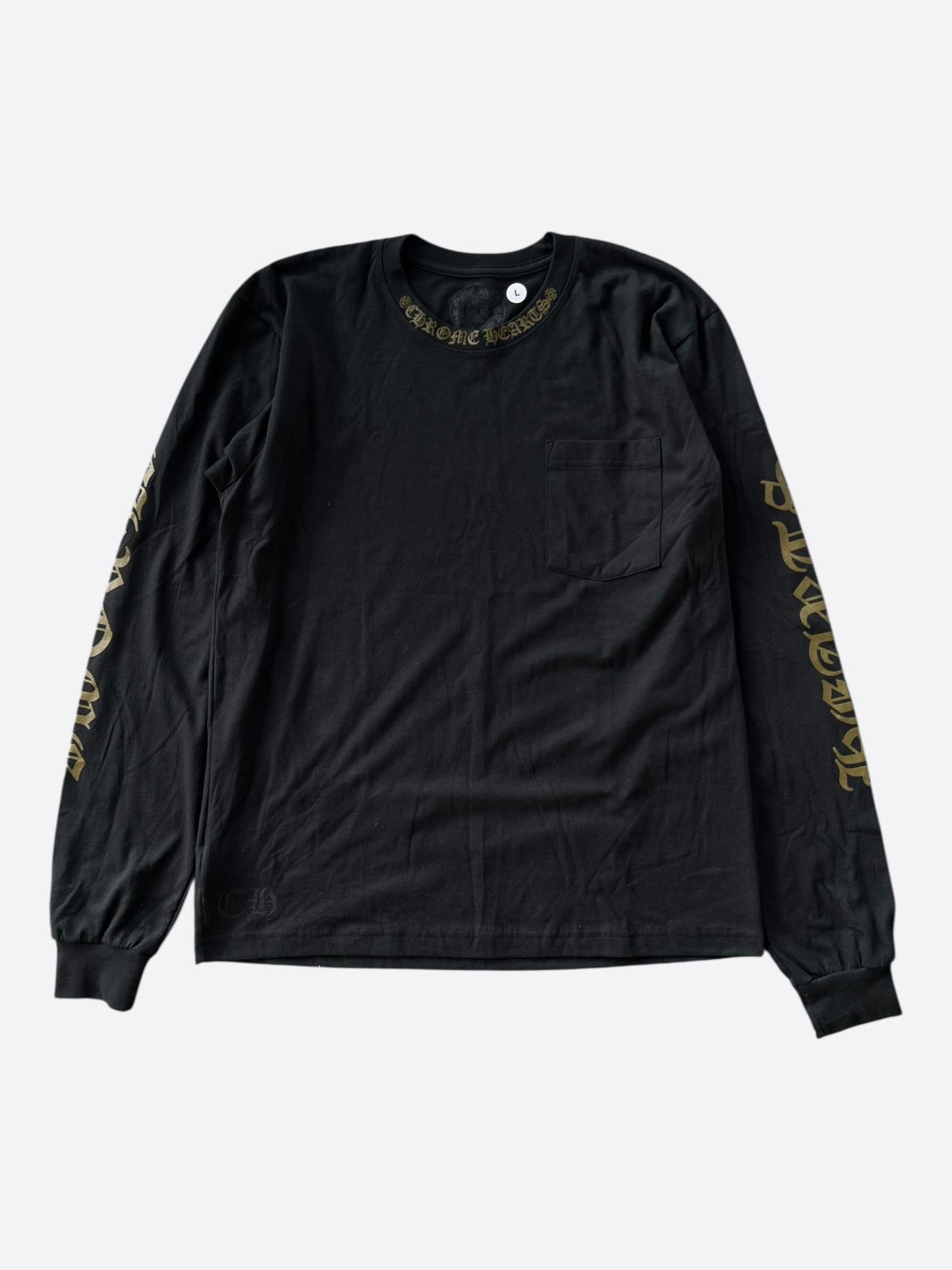 Chrome Hearts Black & Olive Neck Logo Longsleeve T-Shirt