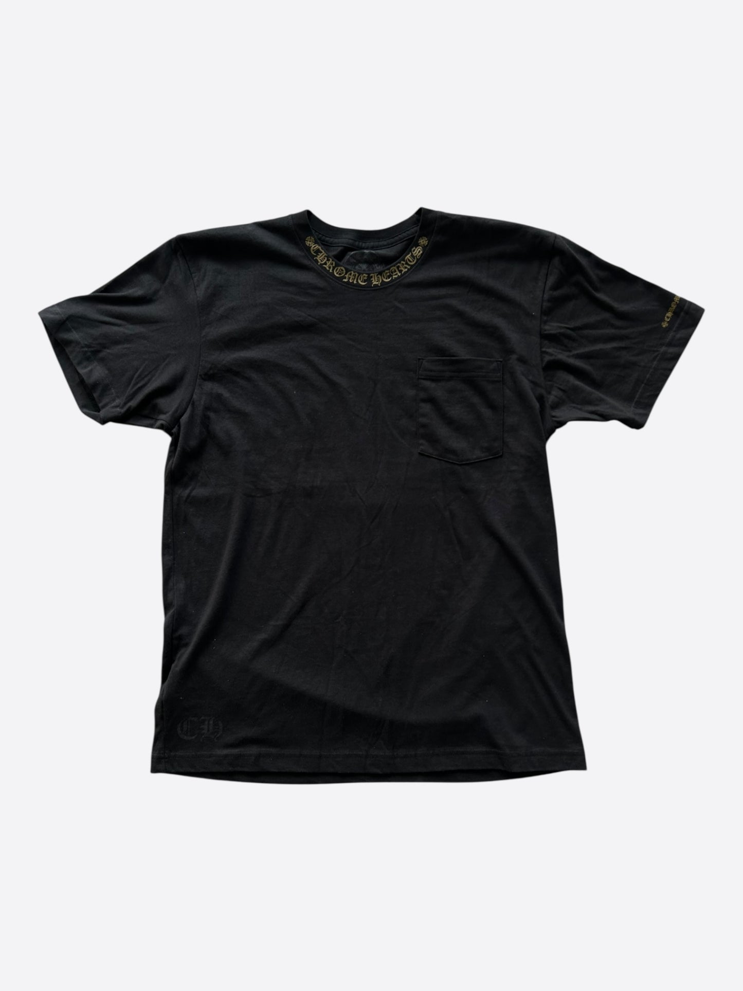 Chrome Hearts Black & Olive Neck Logo T-Shirt