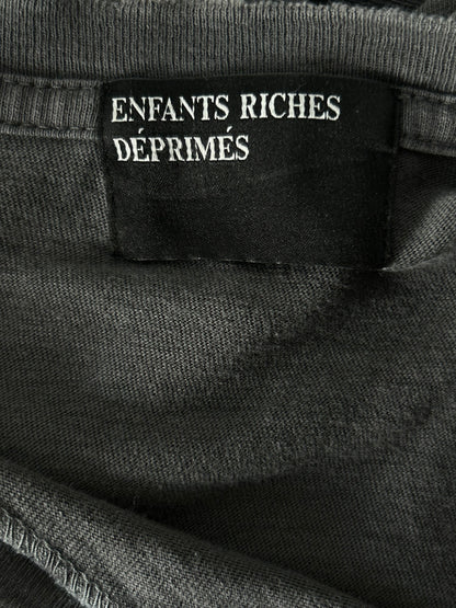Enfants Riches Deprimes Faded Black & White Distressed Classic Logo T-Shirt