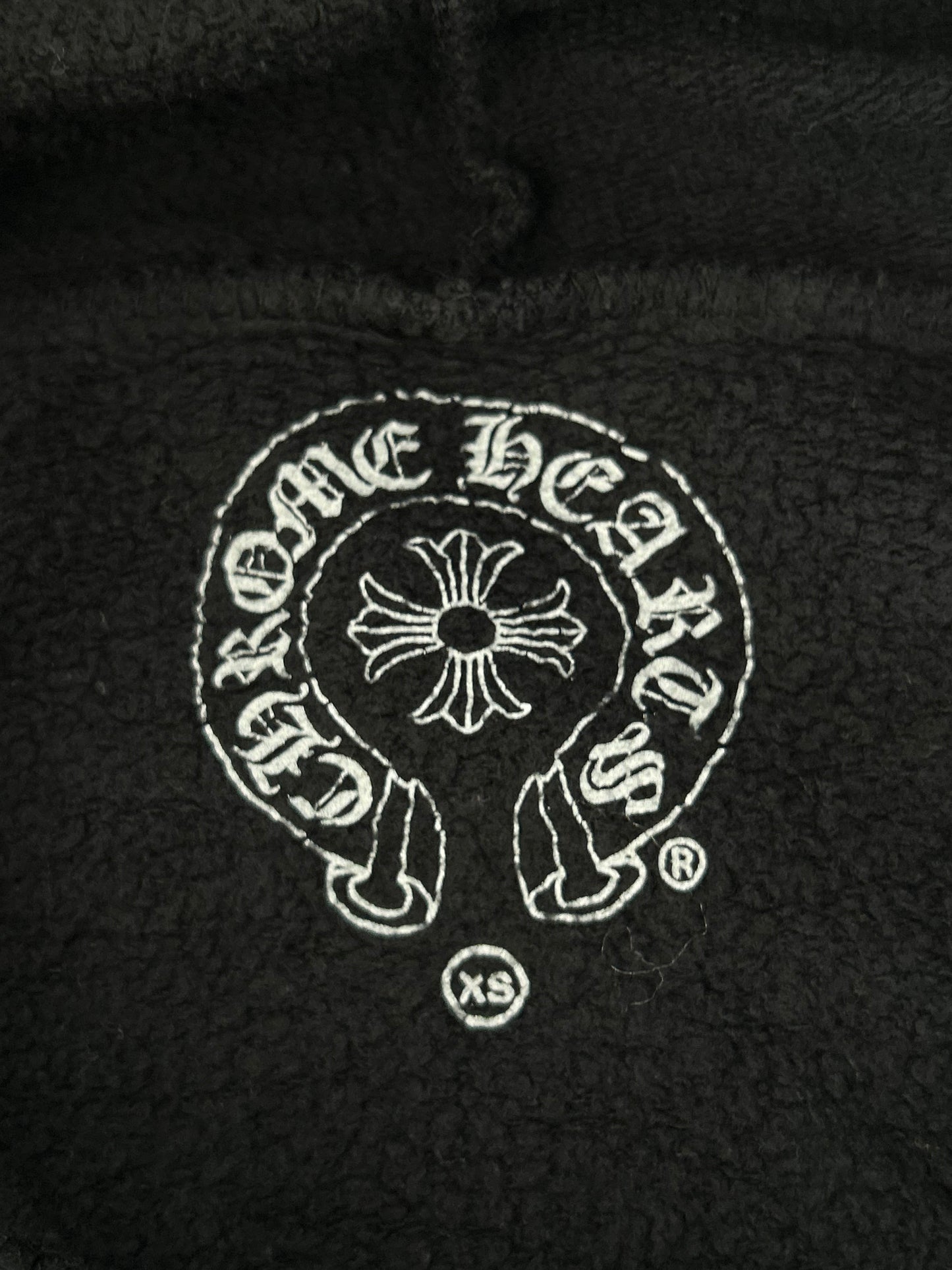 Chrome Hearts Black & White Foti Horseshoe Logo Zip Up Hoodie