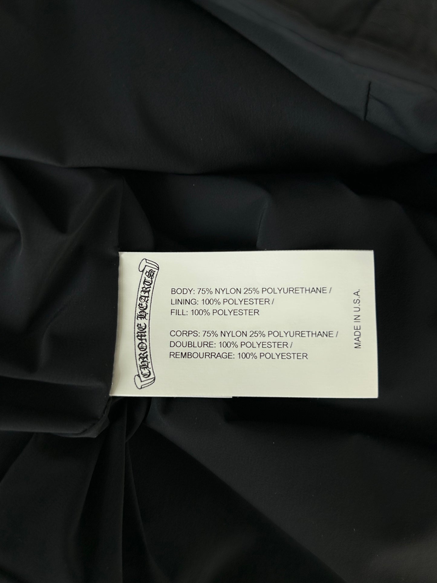 Chrome Hearts Black "Missing Link" Nylon Jacket