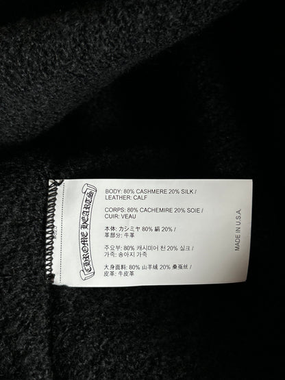 Chrome Hearts Black & Cheetah Cross Patch Cashmere Sweater