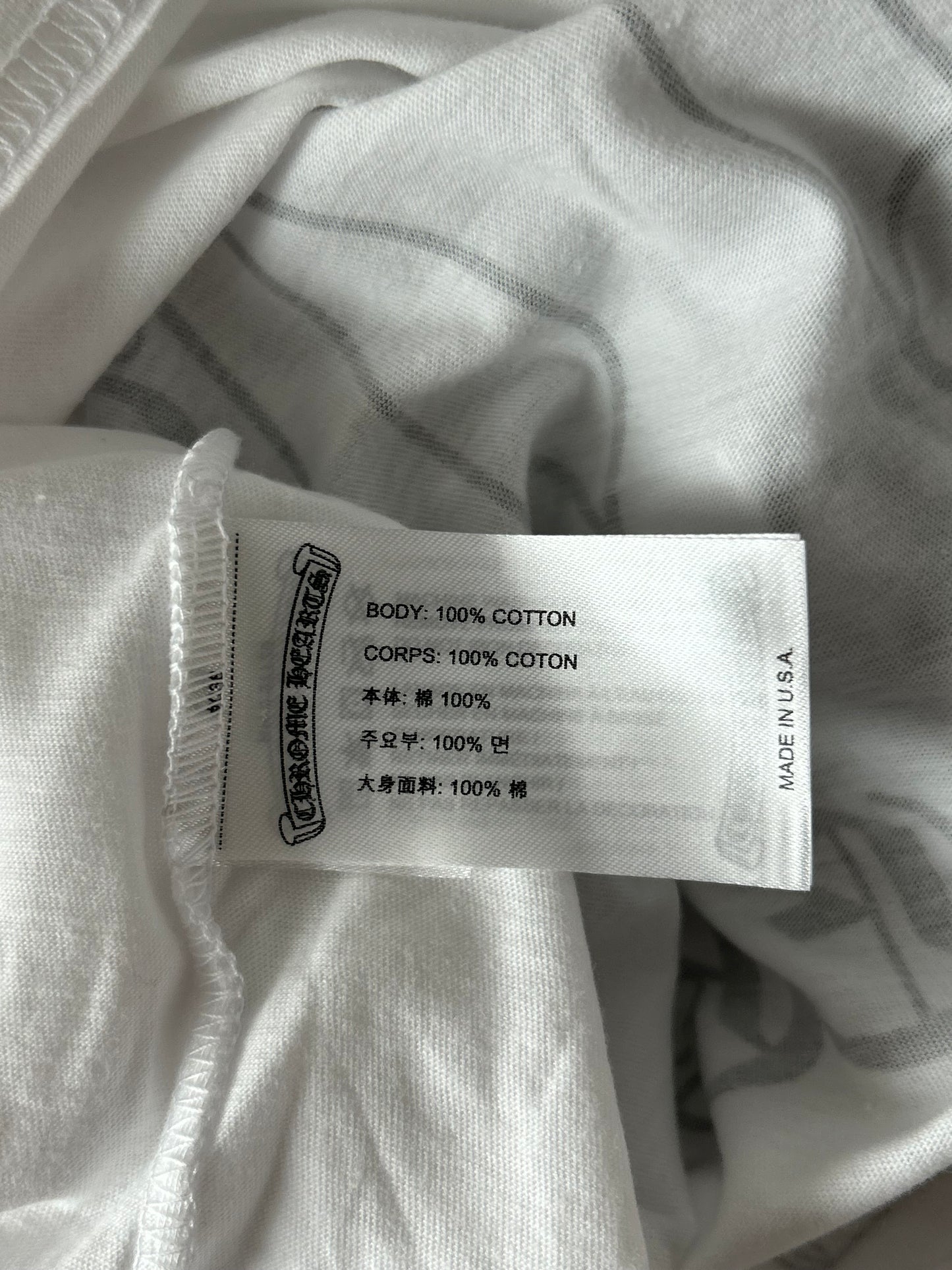 Chrome Hearts White & Black Las Vegas Horseshoe Logo T-Shirt