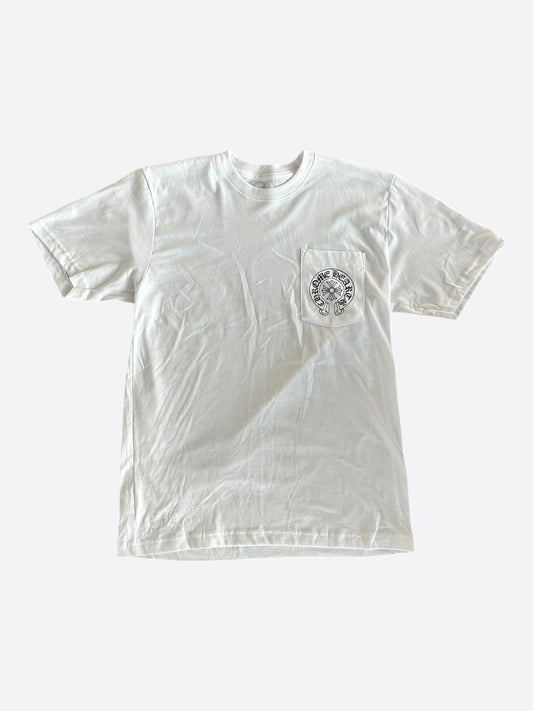 Chrome Hearts White & Black Las Vegas Horseshoe Logo T-Shirt