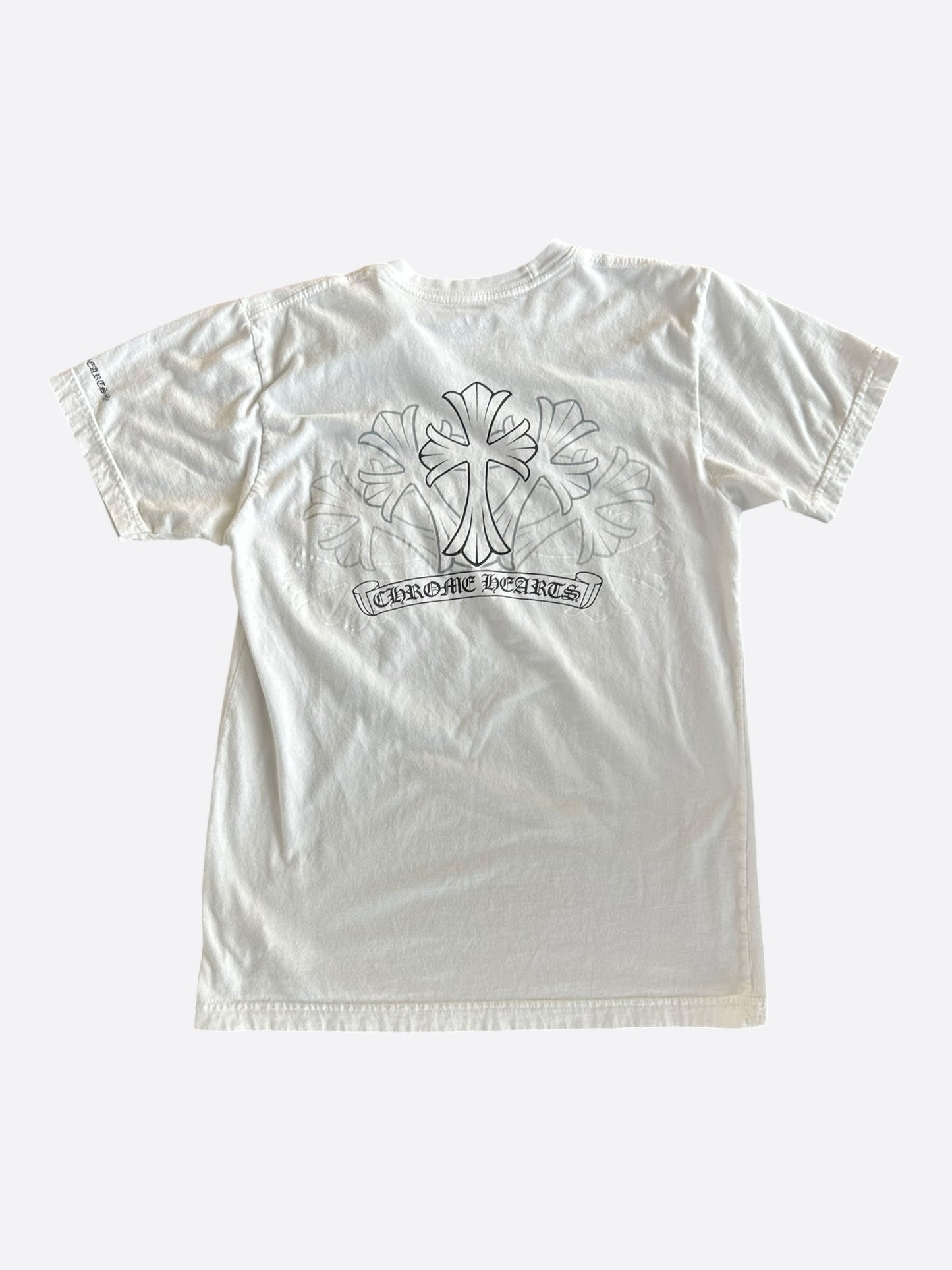 Chrome Hearts White & Black Cross Logo T-Shirt
