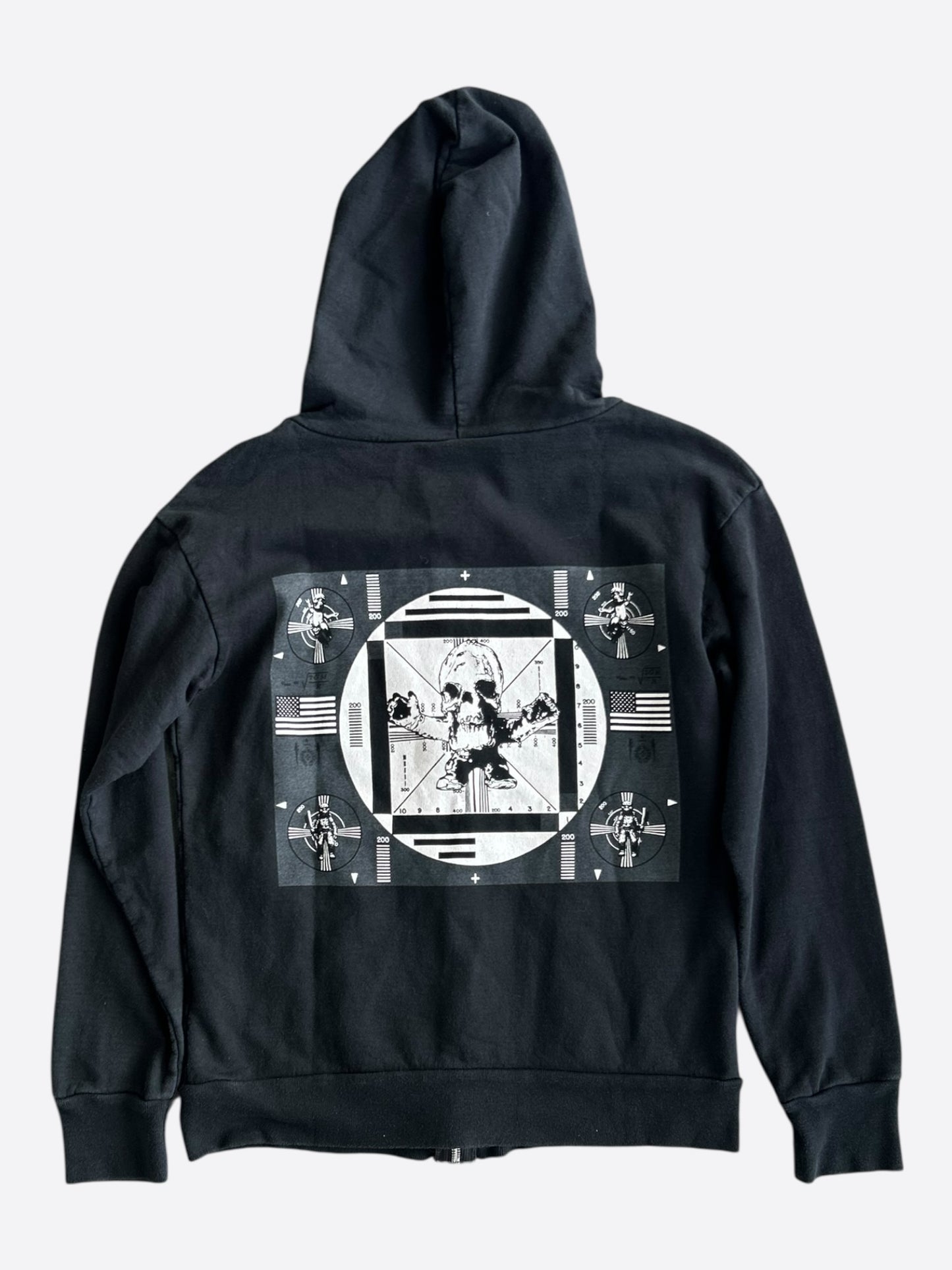 Chrome Hearts Black & White Foti Horseshoe Logo Zip Up Hoodie