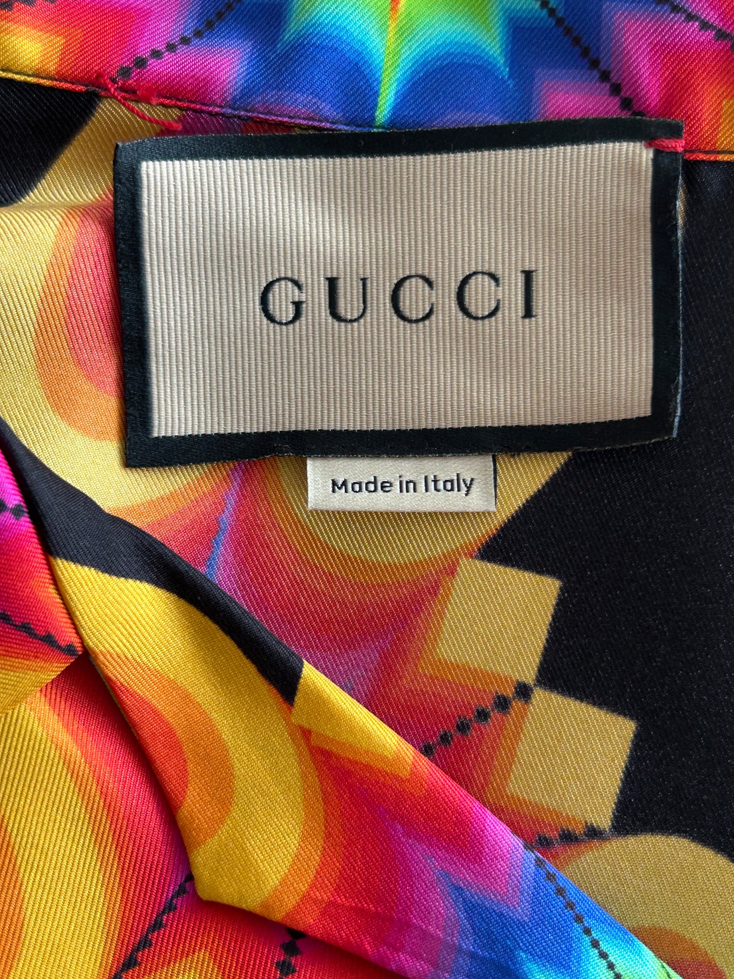 Gucci Black & Multicolor GG Kaleidoscope Button Up Shirt