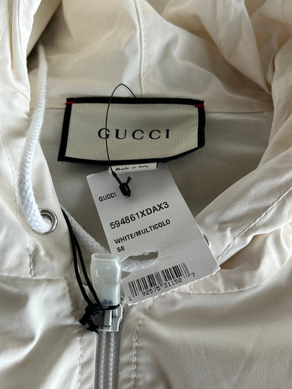 Gucci White & Multicolor Striped Logo Anorak