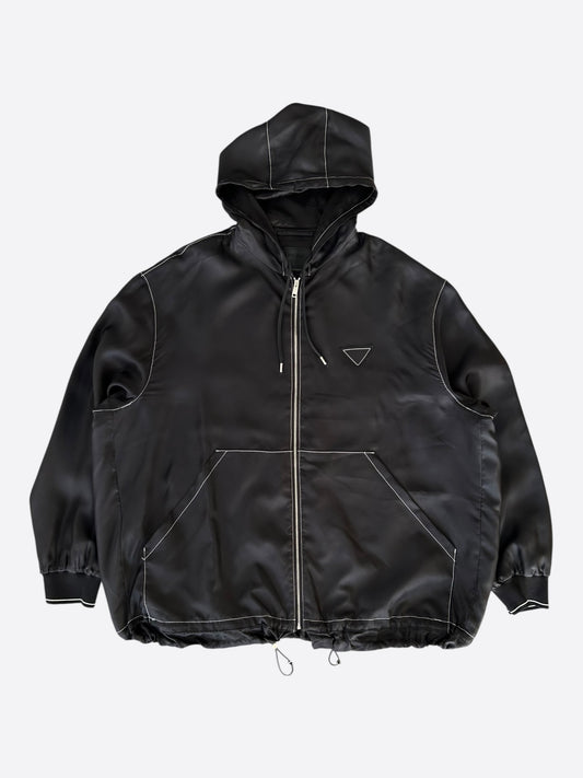 Prada Black & White Nylon Blouson Jacket