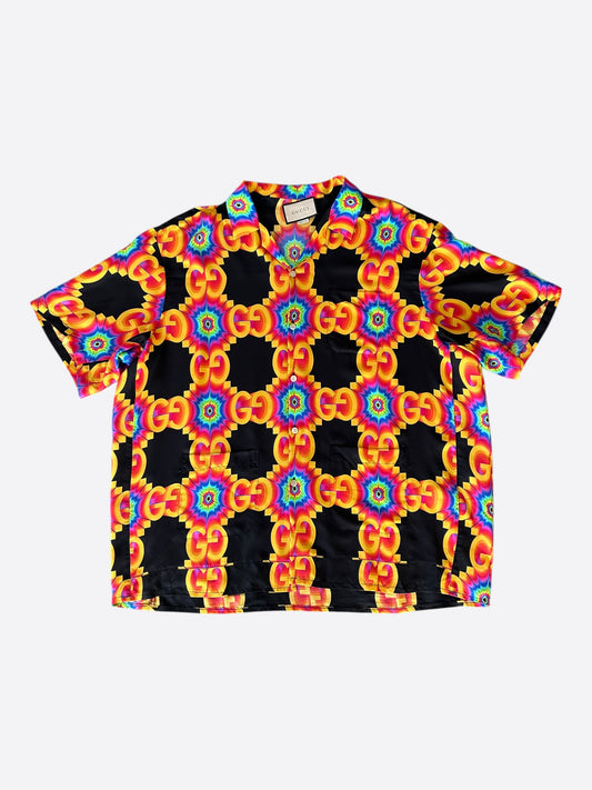 Gucci Black & Multicolor GG Kaleidoscope Button Up Shirt