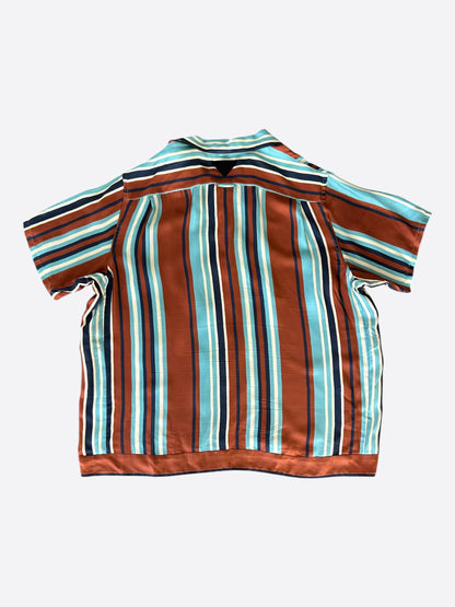 Prada Brown Striped Button Up Shirt