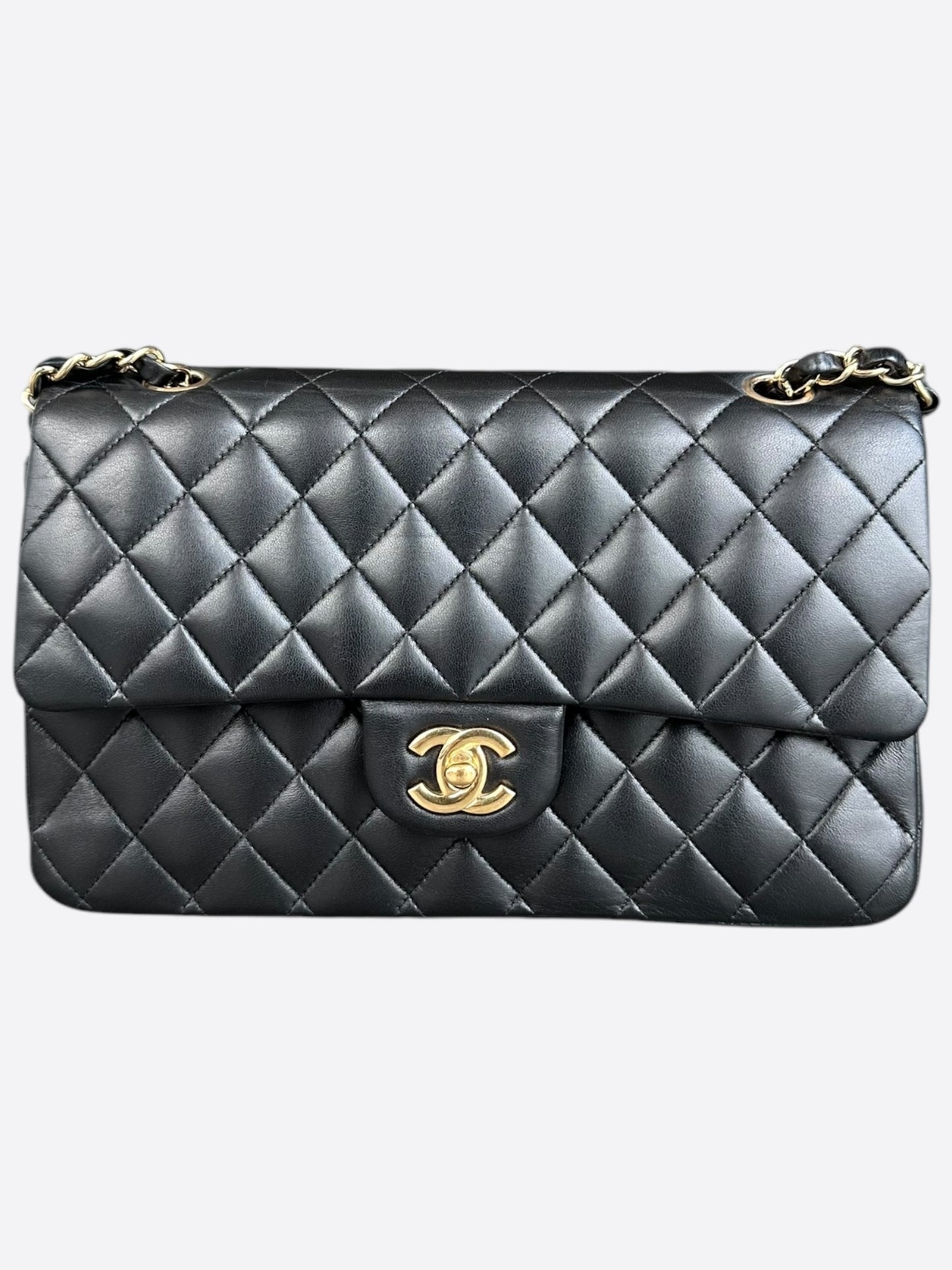 Chanel Black Lambskin Quilted Medium Flap Bag