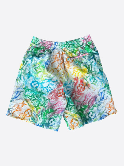 Louis Vuitton White Multicolor Pastel Monogram Swimshorts