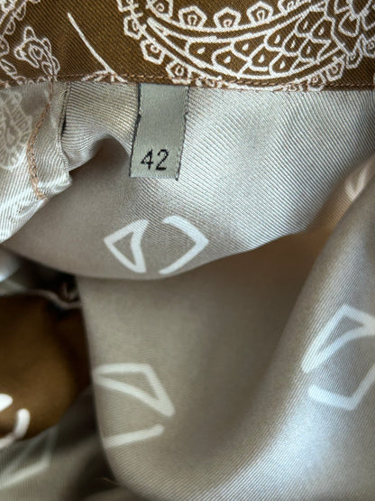 Dior Cactus Jack Brown & White Diamond Bandana Print Silk Button Up Shirt