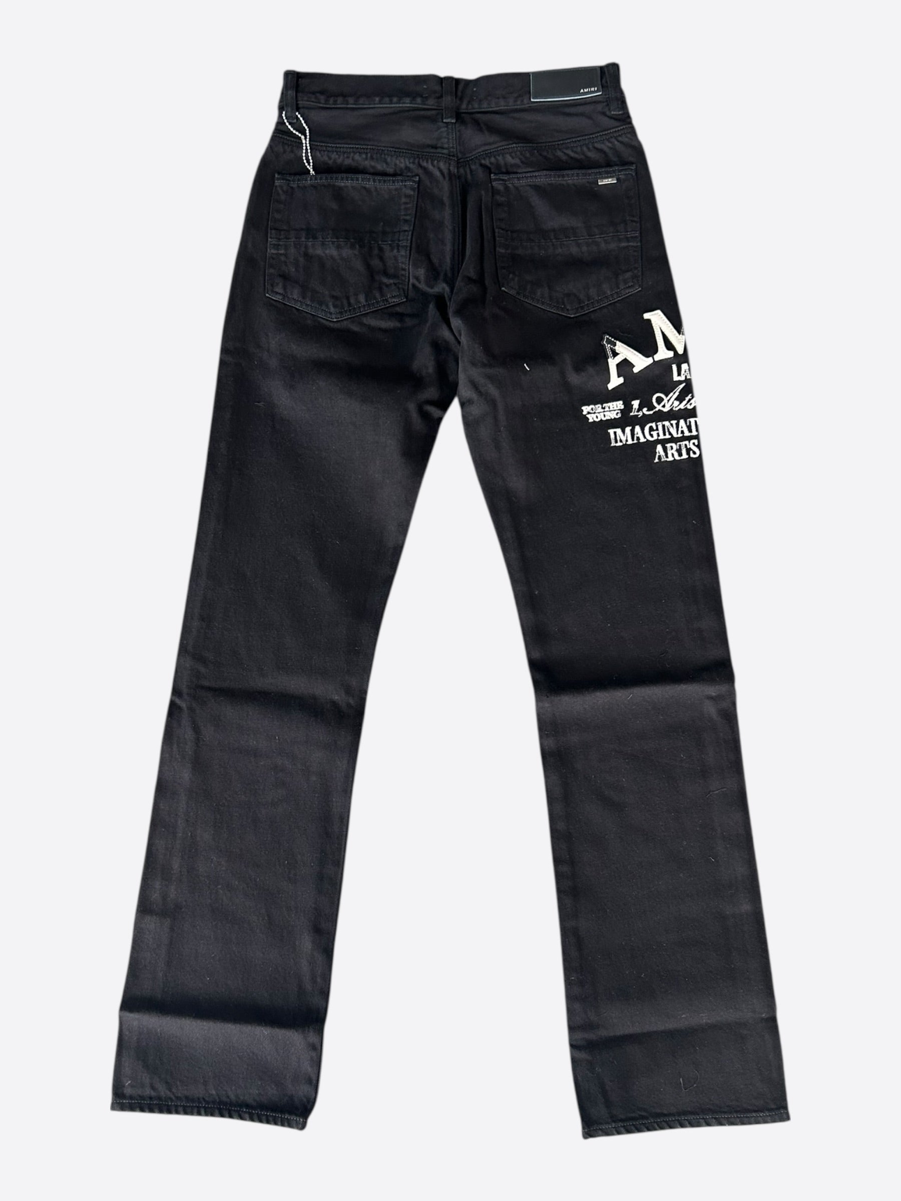 Amiri Black OD & White Arts District Logo Jeans – Savonches