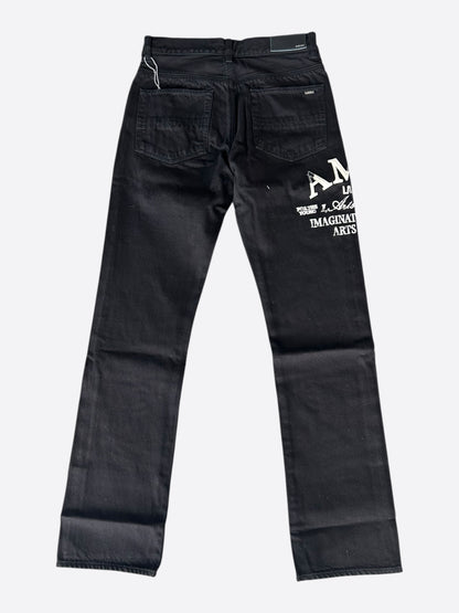 Amiri Black OD & White Arts District Logo Jeans