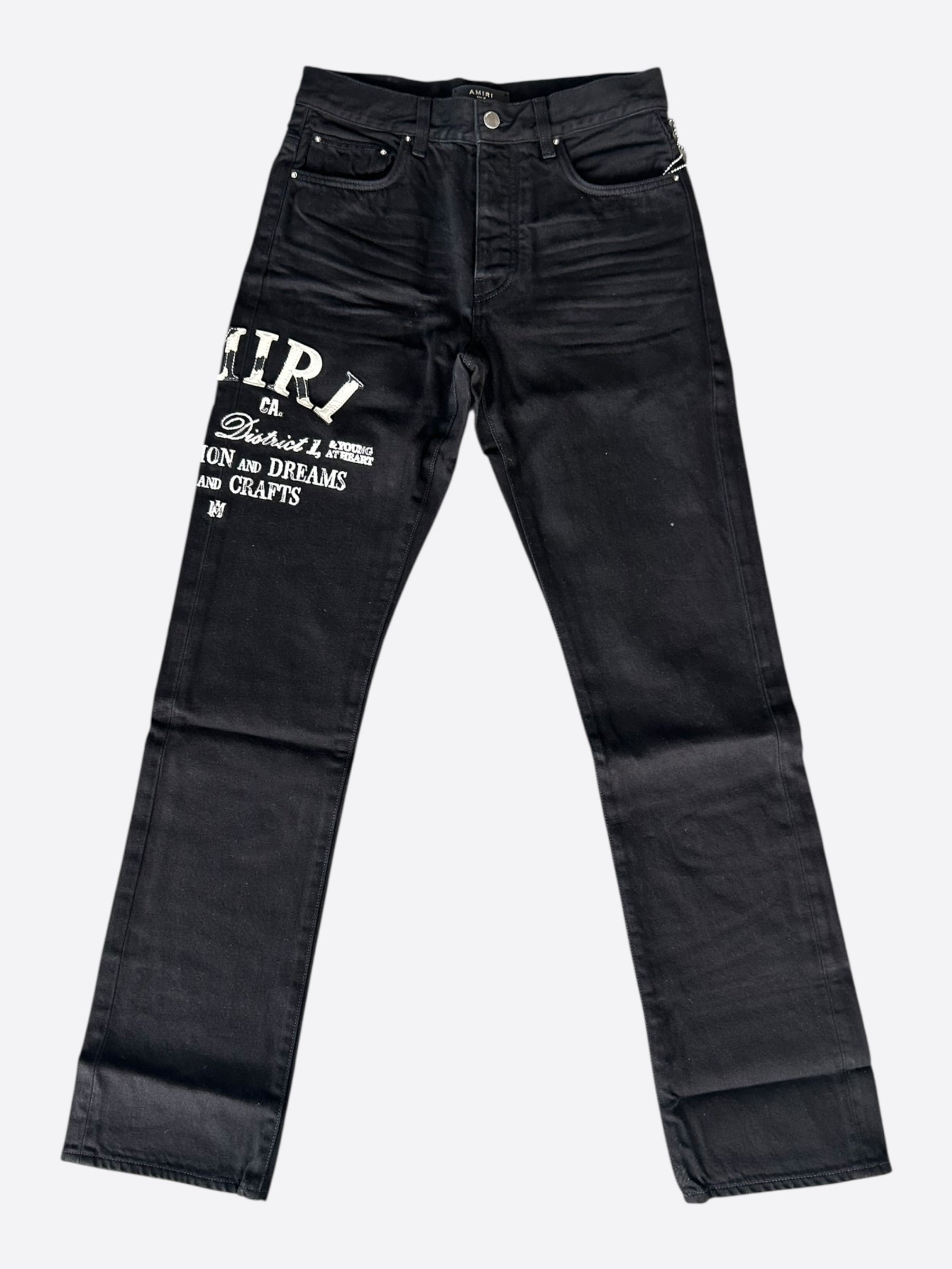Amiri Black OD & White Arts District Logo Jeans – Savonches