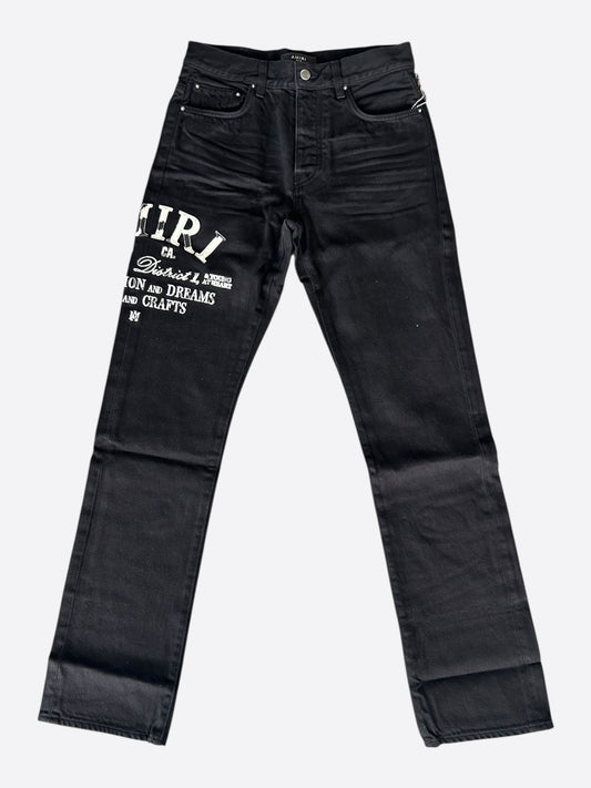 Amiri Black OD & White Arts District Logo Jeans