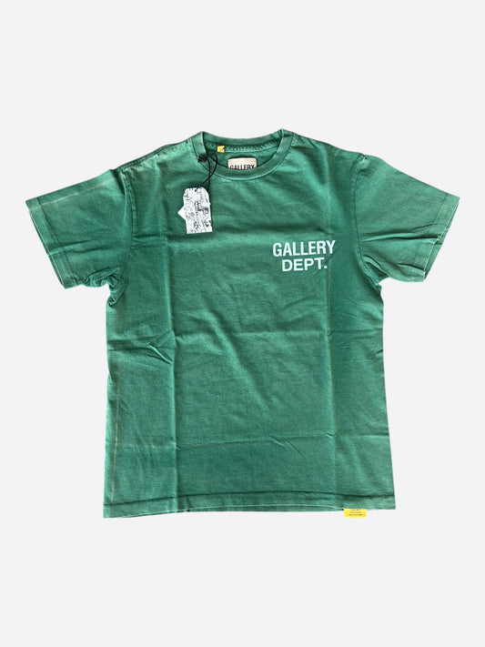 Gallery Dept Vintage Green & White Logo T-Shirt