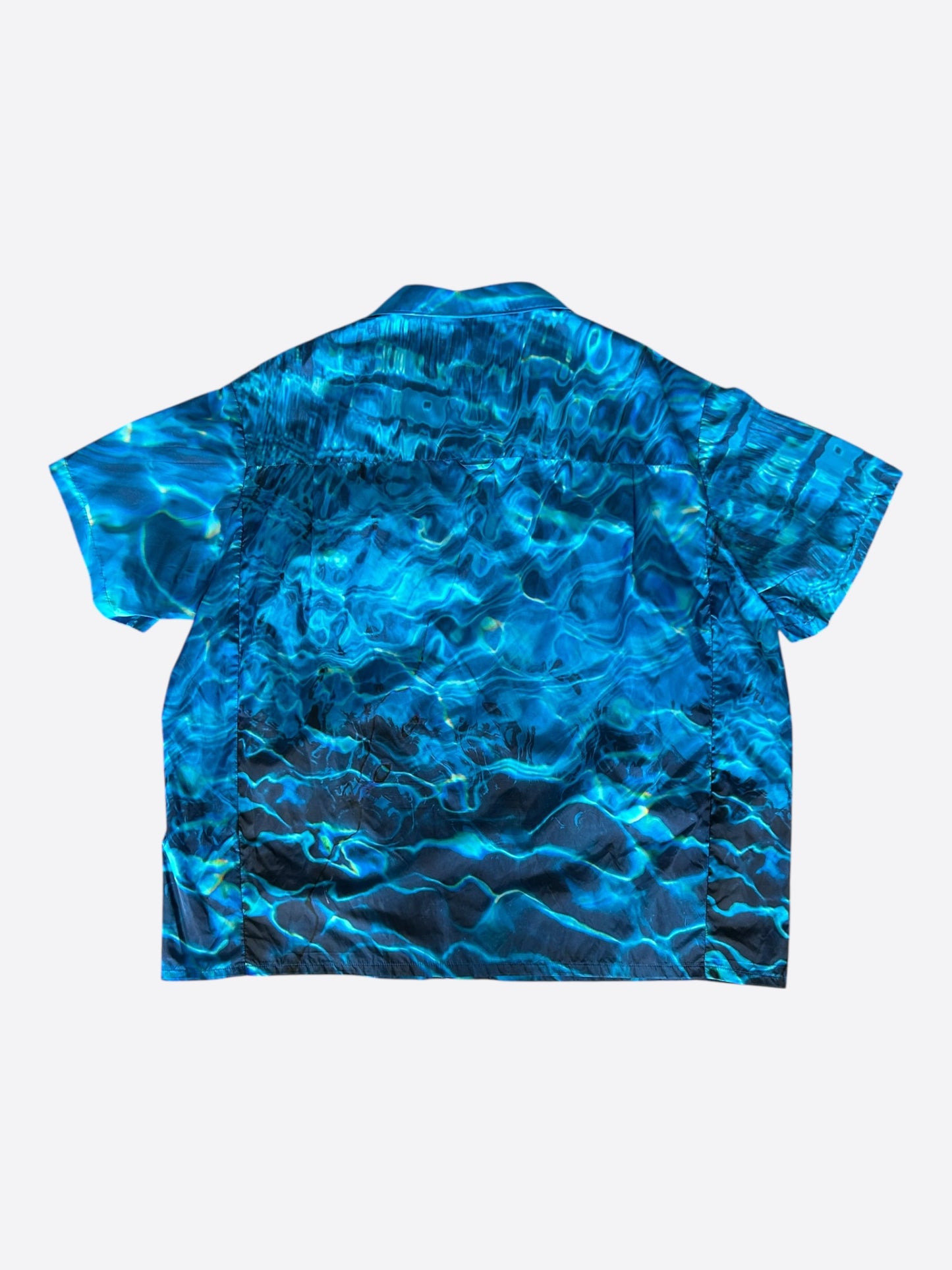 Prada Blue Oceanic Button Up Shirt