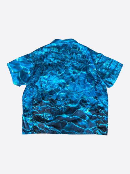 Prada Blue Oceanic Button Up Shirt