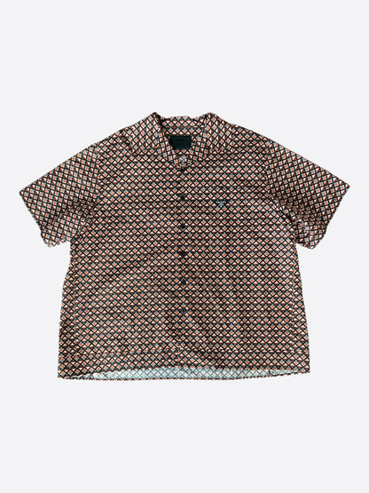 Prada Multicolor Allover Logo Button Up Shirt