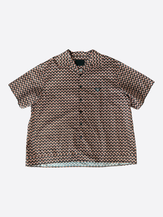 Prada Multicolor Allover Logo Button Up Shirt