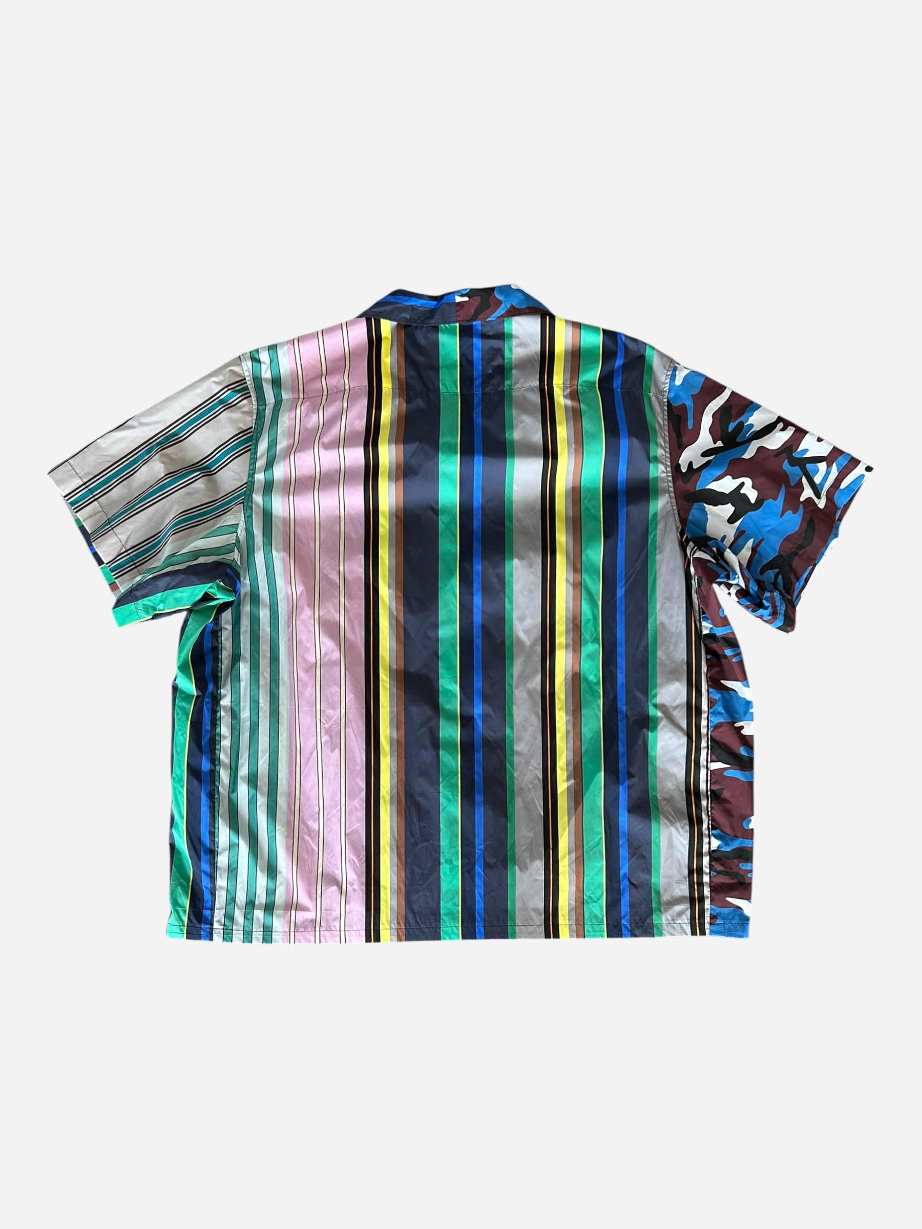 Prada Camouflage & Multicolor Striped Button Up Shirt – Savonches