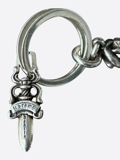 Chrome Hearts Silver Celtic Roller & Dagger Keychain