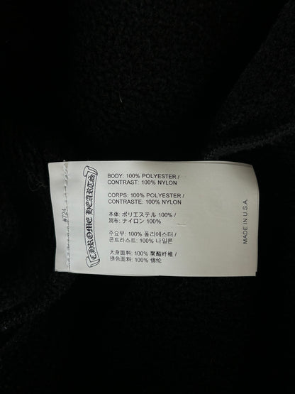 Chrome Hearts Black & White Embroidered Horseshoe Logo Fleece Hoodie